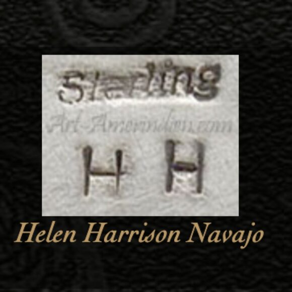 NAVAJO Helen Harrison Signed Sterling Silver Handmade RING (Size 7) Vintage 2.5” - Picture 7 of 12